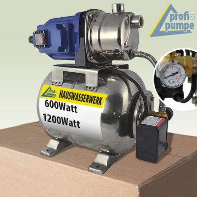 HAUSWASSERWERK HAUSWASSERAUTOMAT GARTEN KREISEL JET PUMPE EDELSTAHL WASSERPUMPE