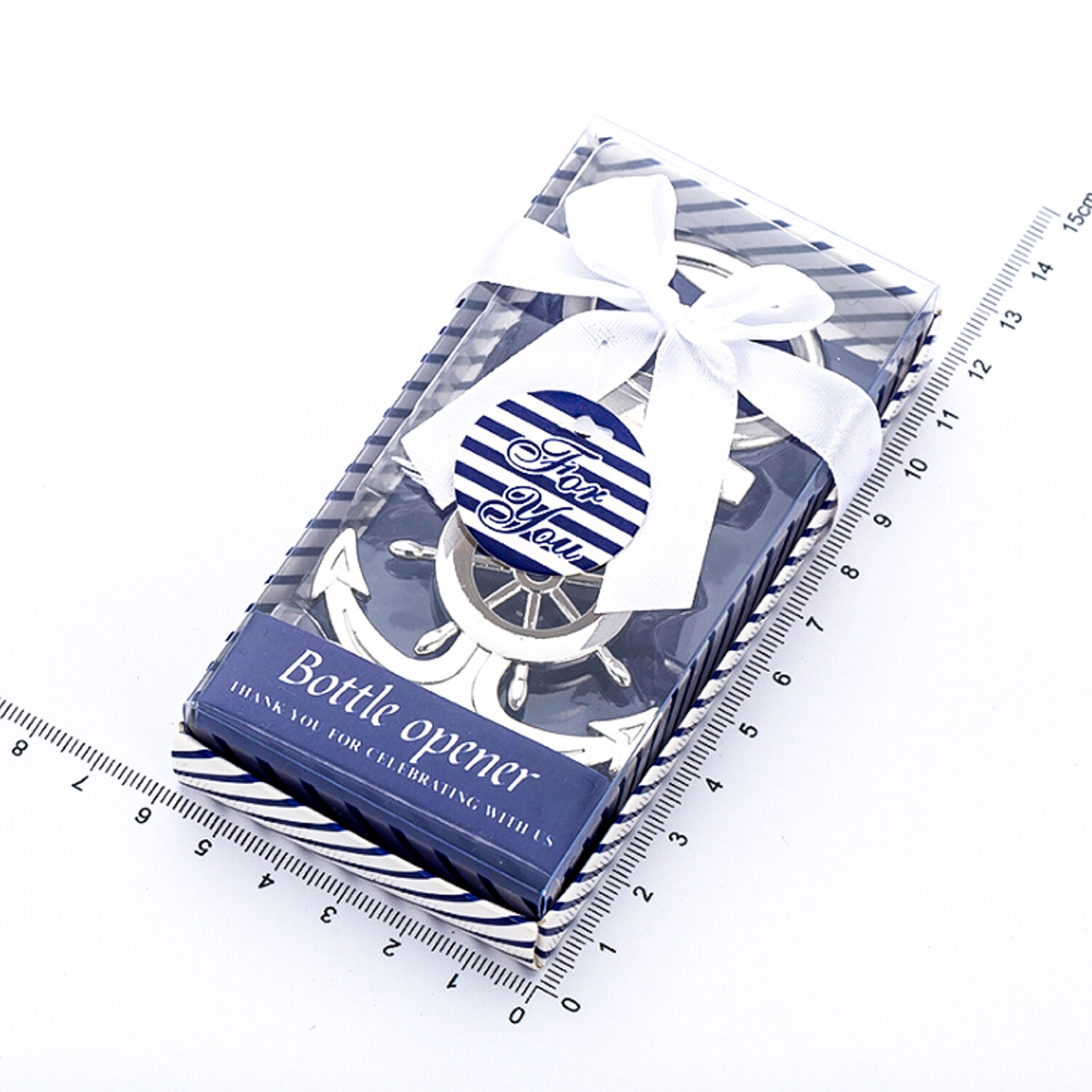 Nautical Anchor Rudder Beer Bottle Opener Party Favor Wedding Birthday Gift Box