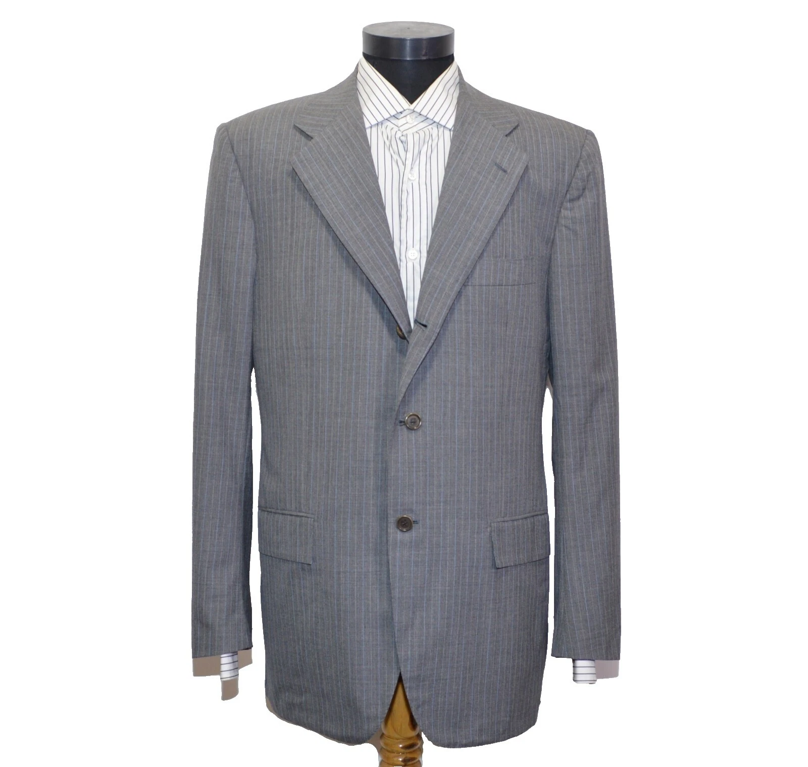 Blazer de lana a rayas Kiton para hombres