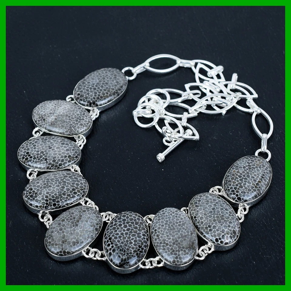 Venda Dia das Mães Prata Esterlina Arraia Coral Pedra Preciosa Moldura Colar Corrente - Imagem 3 de 4