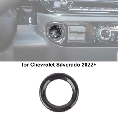 Engine Start Stop Button Trim Cover For Silverado 1500 2022+ Black Wood Grain