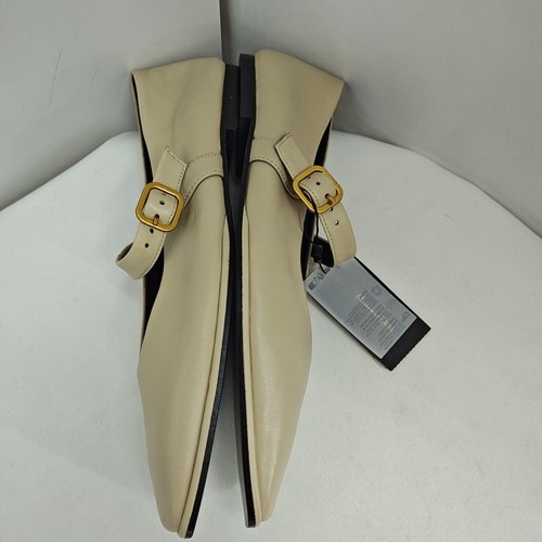 Massimo Dutti Cream Ballerina Flats Size 11 EU 42 Leather Shoes - Picture 9 of 11