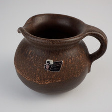 Silberdistel Fayencen Henkel Krug Wasserkrug Braun Ca. 10 Cm Hoch