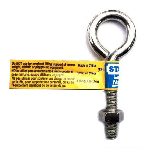 Stanley National Hardware N221598 2161BC 1/4" x 3" Eye Bolt w/Hex Nut