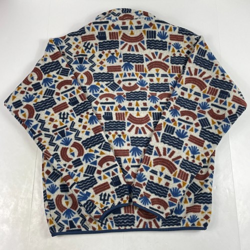 Patagonia Jacket Mens Medium Blue Protected Peaks Synchilla Snap T Fleece Aztec - Picture 9 of 14