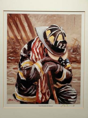 Framed Original Two Minutes Of Silence Fire Fighter 911 NY Peter O'Neill Signed - Picture 2 of 7