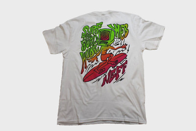 Neff Mend Surf The World Wide Web Funny White Shirt NWT XL