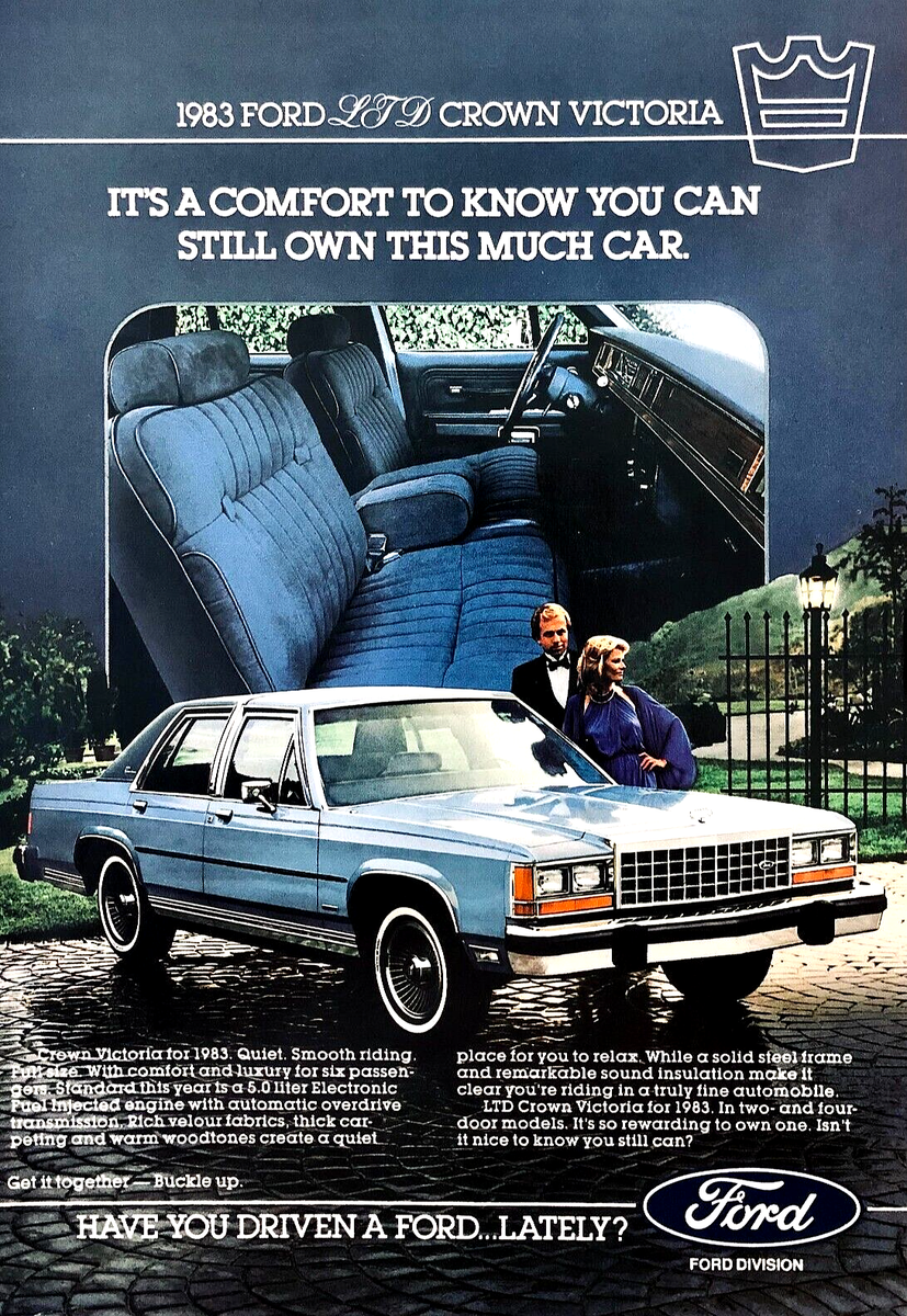 1983 FORD LTD CROWN VICTORIA—4 DOOR SEDAN—VINTAGE MAGAZINE ADVERT