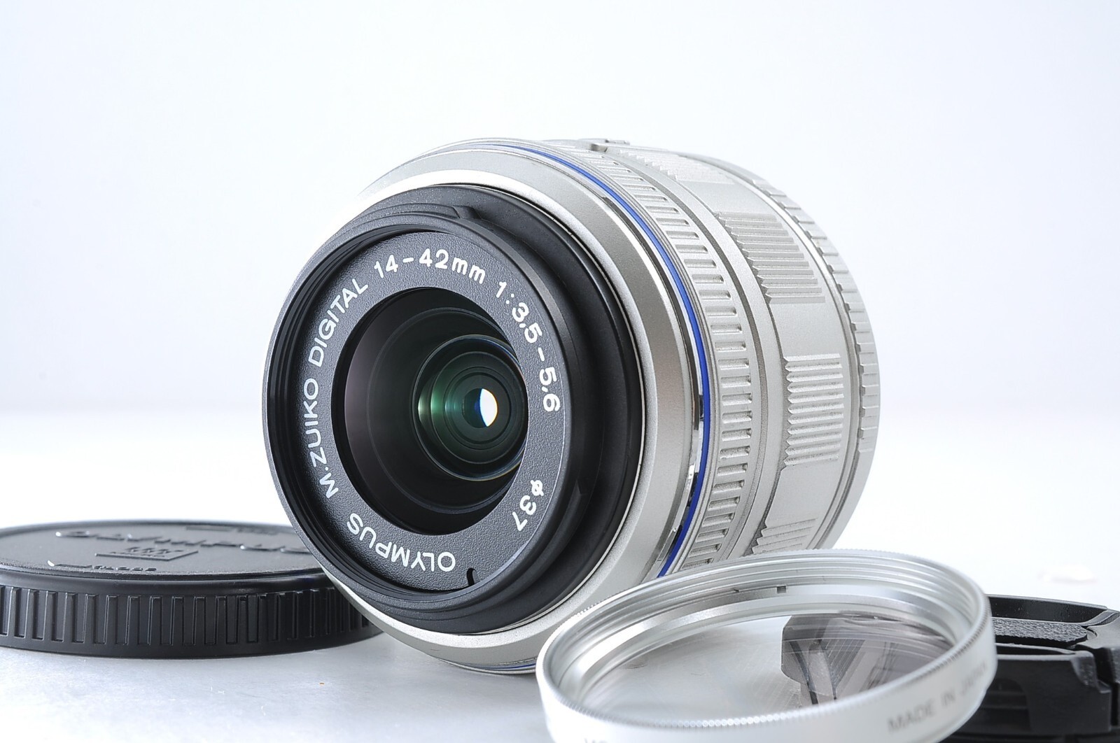 Olympus M.Zuiko 14-42mm f/3.5-5.6 II R DIGITAL Lens Silver MSC w/filter -MINT-