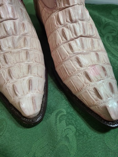 Botas Rayo De Plata Leather Pink Salmon Cowboy Boots Usa Men's Sz 8.5 /27.5 Mex - Picture 3 of 17