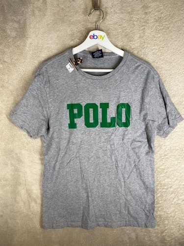 Polo Ralph Lauren Casual T-Shirts Top Size S Mens Grey Logo Short Sleeve