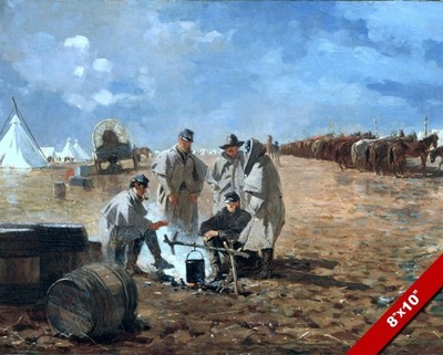 AMERICAN PEKIN DUCKS BY THE LAKE SHORE OIL PAINTING ART REAL CANVAS GICLEE PRINT