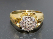 14K YG MEN'S DIAMOND CLUSTER RING 0.35 tcw SZ 11 7.41 grams G128506 