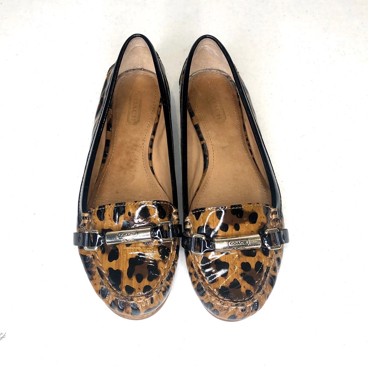 Coach clearance leopard loafers