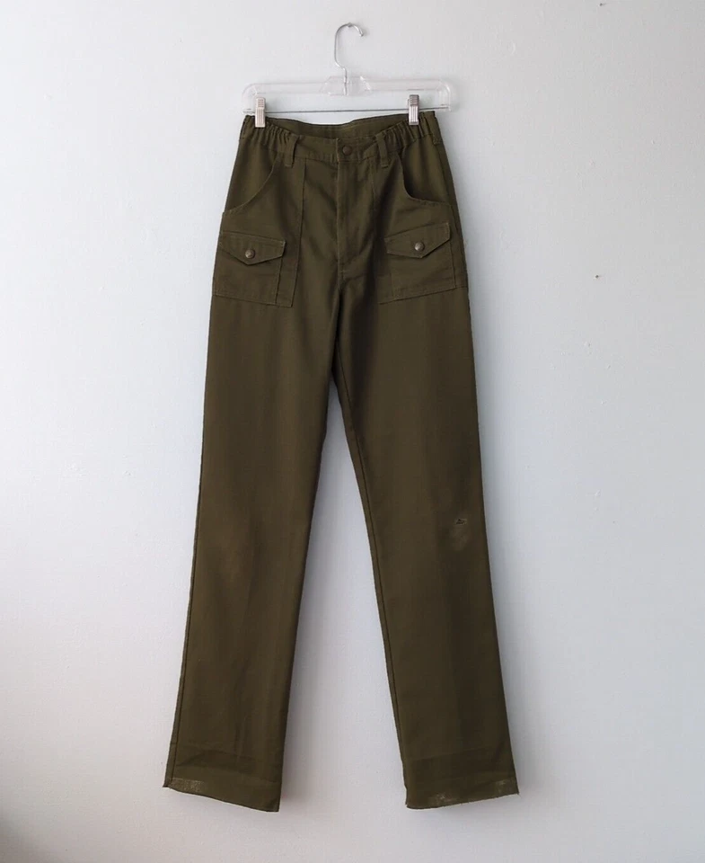 Vintage Boy Scouts Pants Mens Sz 18 Un-hemmed Green BSA Scouting Uniform Pockets - Image 3 of 4