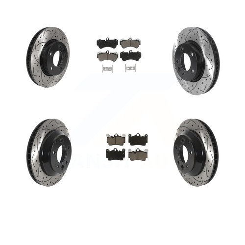 12.28 Front 11.81 Rear Drilled Brake Rotors for 2003 - 2006 Mercedes-Benz E500
