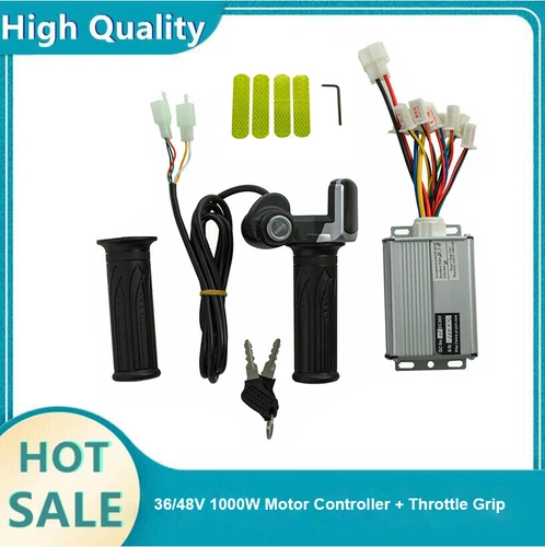36/48V 1000W Motor Brush Speed Controller + Throttle Grip Electric Bike HAU