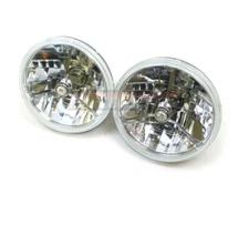 Tri-Bar Clear Dot Headlight 7" LED H4 12V Chevy Ford Chrysler Hot Street Rat Rod