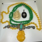 Jade and Peridot Green Apple Pendant Necklace in 14K Gold, Hong Kong — photo 10