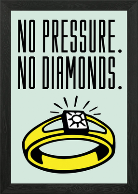 #ad No Pressure No Diamonds Framed Wall Art Poster Canvas Print Picture GBP 8.99