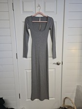 SKIMS Soft Lounge Long Sleeve Dress Heather Grey AP-DRS-1701 Small NWT