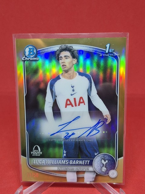 2025-26 Topps Chrome UEFA Luca Williams-Barnett Auto 11/50 Gold 1st Bowman Rare
