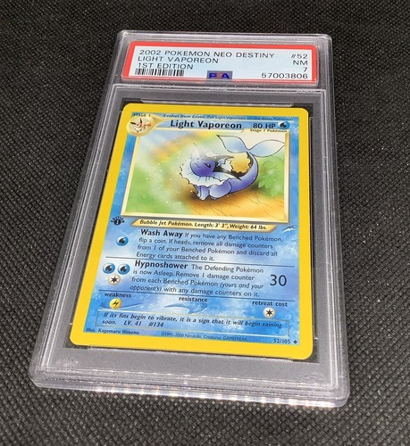 Light Vaporeon (1st Edition) graded PSA 7 for sale on eBay