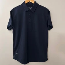 BYLT Premium Basics Mens Large Navy Blue Drop-Cut Short Sleeve Polo Shirt