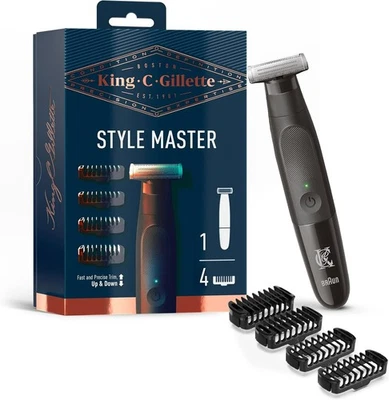 King C. Gillette Style Master Beard Trimmer, and 4 Interchangeable Combs