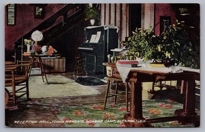 Reception Hall Interior Postcard Young Women s Summer Camp Altamont NY N15