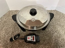 Saladmaster 12" Electric Skillet 304/316Ti Titanium Stainless Oil Core SA012OCU