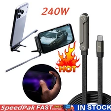 240W Fast Charging Foldable Bracket Data Cable with Built-in Holder Hot Sale
