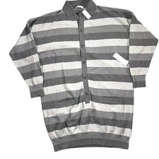 90s Joan Vass USA Minimalist Stripe Polo Sweater Dress NWT Made In USA M/L