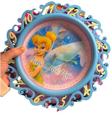Y2K Tinker Bell Pretty Pixie Holo Disney Wall Clock Plastic  Magic Touch  Room