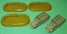 VTG 1960's Marx HO WW2 Iwo Jima Parts Lot: 2x US Halftracks, 3x Large HP Rafts
