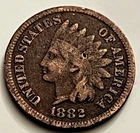 1882 Indian Head Cent Obv Surface Issues Strong Reverse Pit Noted 38.5M JC1758