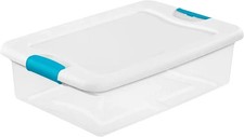 Sterilite 6-Quart Clear and Blue Stackable La...