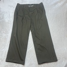 Eddie Bauer Pants Men  s Size 35 Olive Wrinkle Resistant Special Dyed 100 Cotton