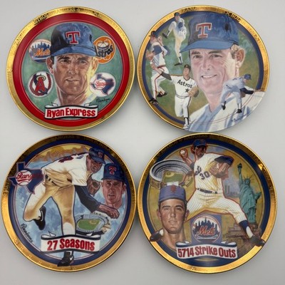 Vintage Set Nolan Ryan 6.5'' Plate The Hamilton Collection Porcelain MLB Baseball
