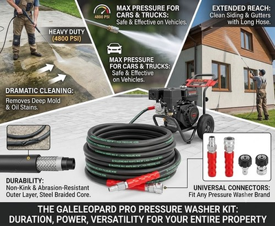 #ad Pressure Washer Hose 25FT with 3 8 Inch Quick Connect 4800PSIKink Resistant I $46.99