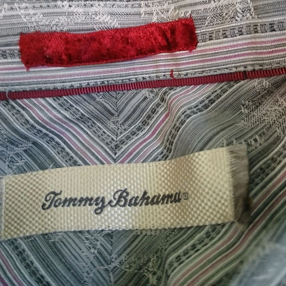 Camisa Tommy Bahama Estampado Floral Rayas Con Botones Manga Larga Para Hombre Grande Foto 3 de 4