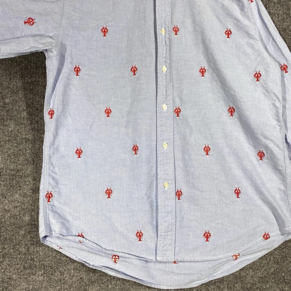 Camisa Oxford De Colección Tommy Hilfiger Langosta Hombres Talla Mediana Bordada Cangrejo Foto 3 de 4