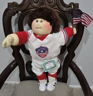 Vintage Cabbage Patch Kids Olympikids Ronald Kozar Doll w/ American Flag