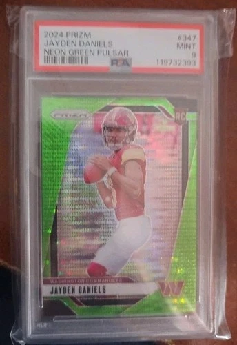 2024 Prizm Jayden Daniels Neon Green Pulsar PSA 9