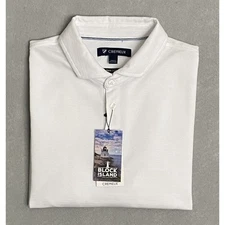 Daniel Cremieux 38 Men's Medium Supima Cotton Polo Shirt White Stripe NEW