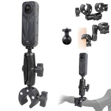 PellKing Camera Motorcycle Mount for Insta360 X6/X5/X4/X3/X2,Double Super Clamp