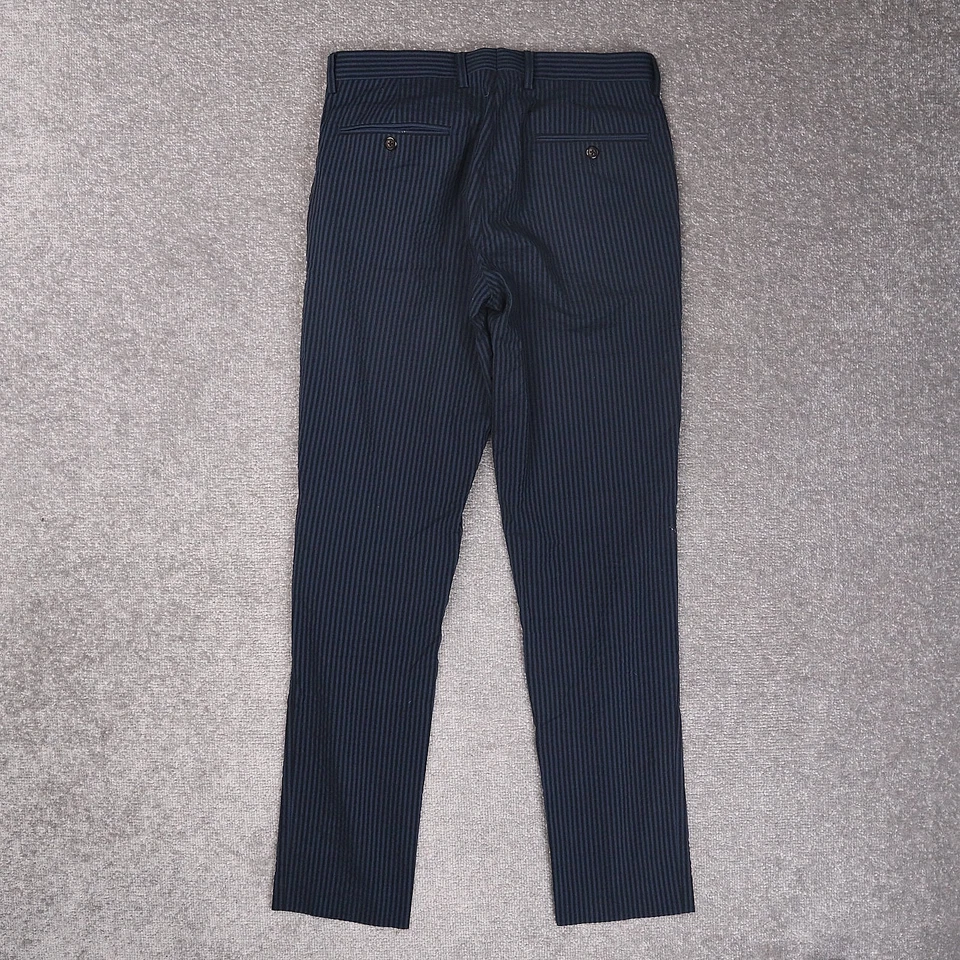 J.CREW Ludlow Slim Fit Seersucker Striped 29x32 Blue Tapered Leg Pants - Image 2 of 4
