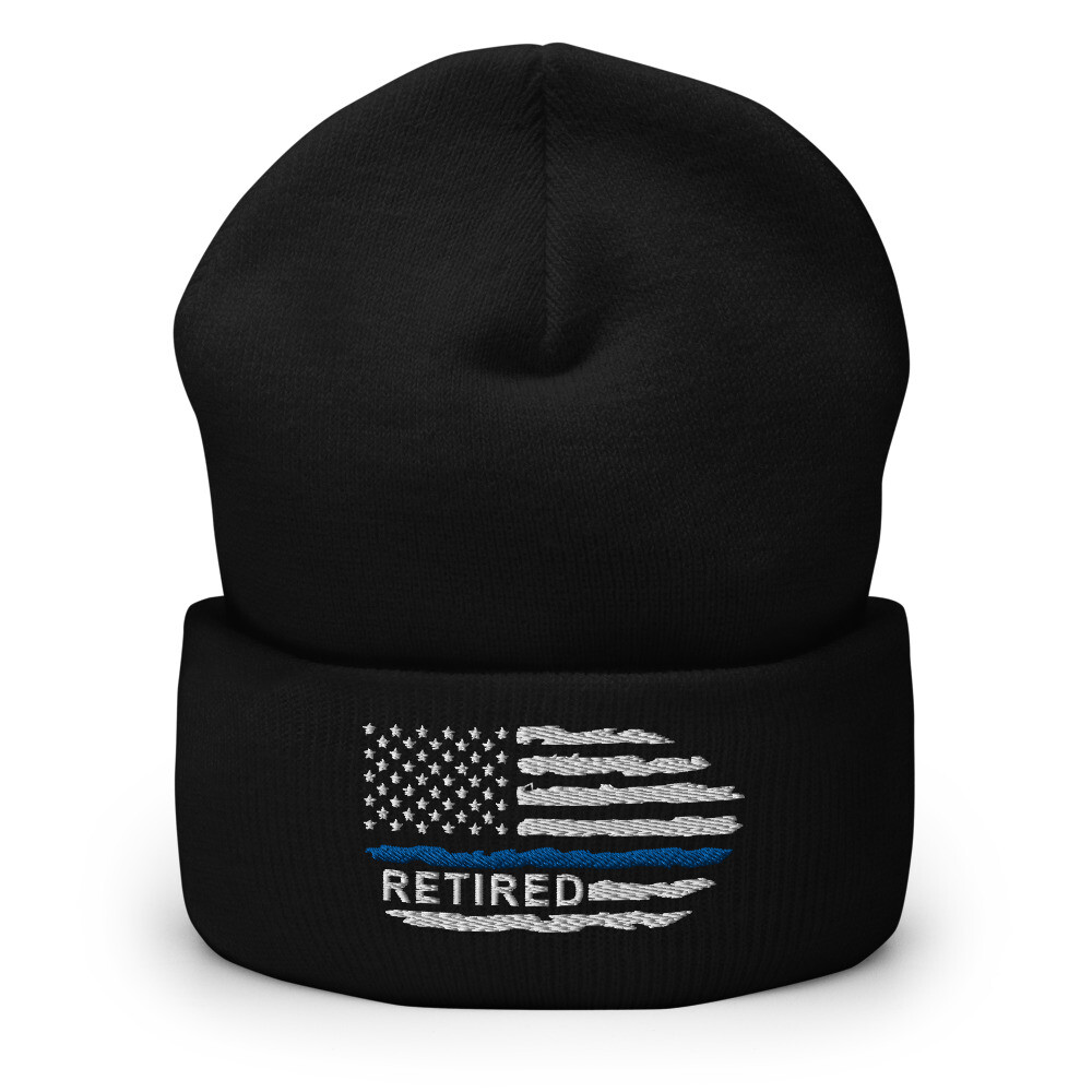 Thin Blue Line Retired USA Flag Police Hat