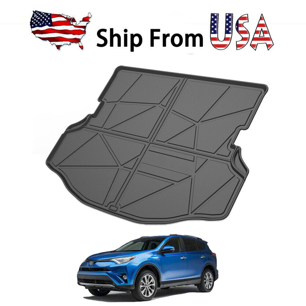 TPO Cargo Trunk Tray Boot Liner Floor Mat Black for 2013-2018 Toyota RAV4 RAV-4