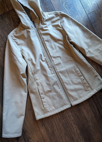 Weatherproof Women's Beige Softshell Hooded Jacket Fleece Lined Size Small - Picture 4 of 20